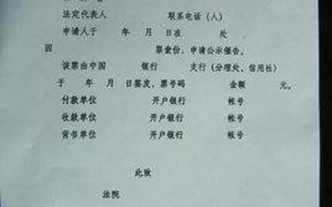 公示催告申请书模板