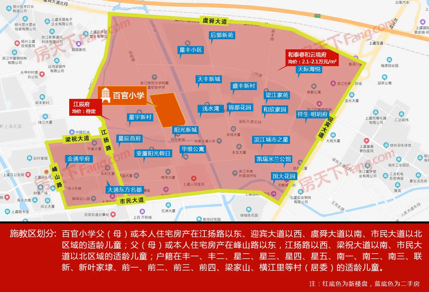 上虞城区中小学学区划分图,要买学区房的抓紧看