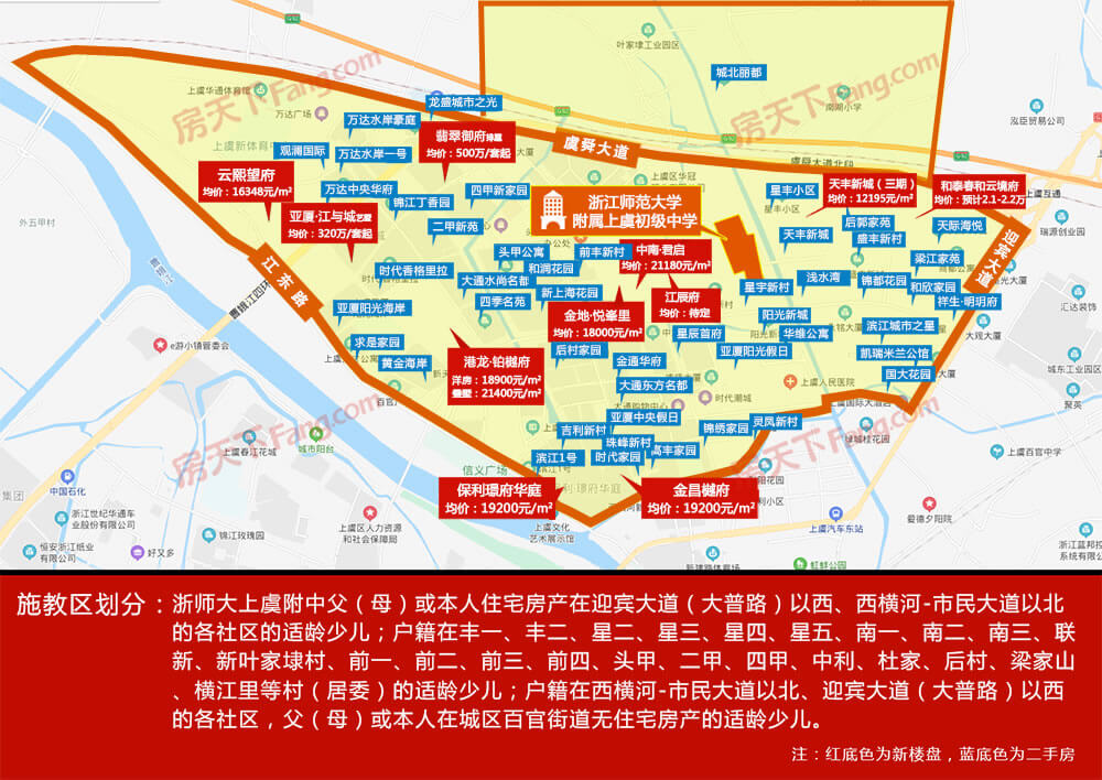上虞城区中小学学区划分图，要买学区房的抓紧看