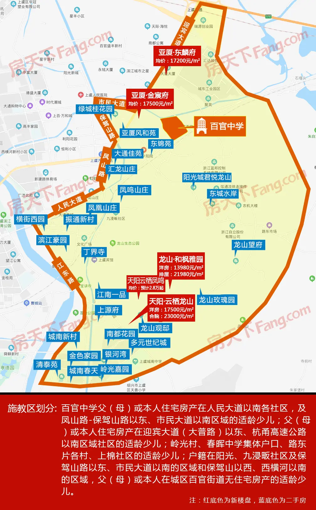 上虞城区中小学学区划分图,要买学区房的抓紧看