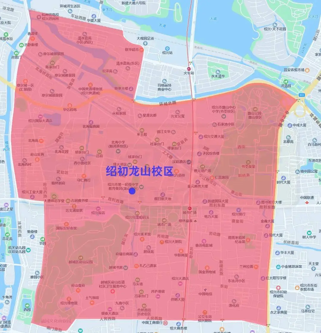 绍兴市越城区中小学施教范围(2022)
