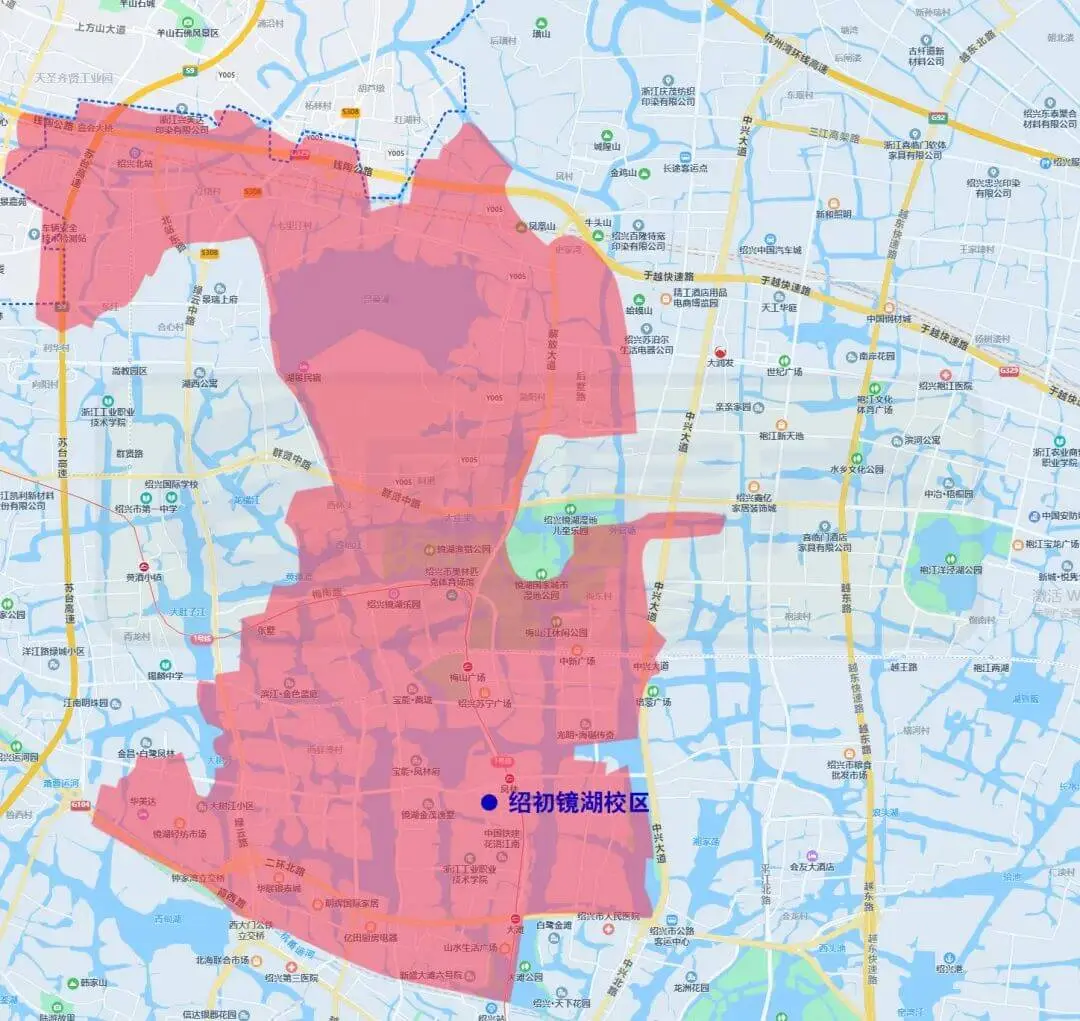 绍兴市越城区中小学施教范围（2022）