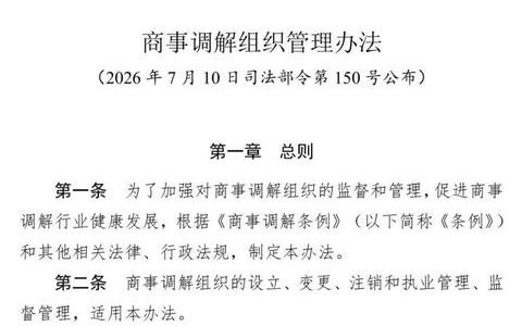 商事调解组织管理办法
